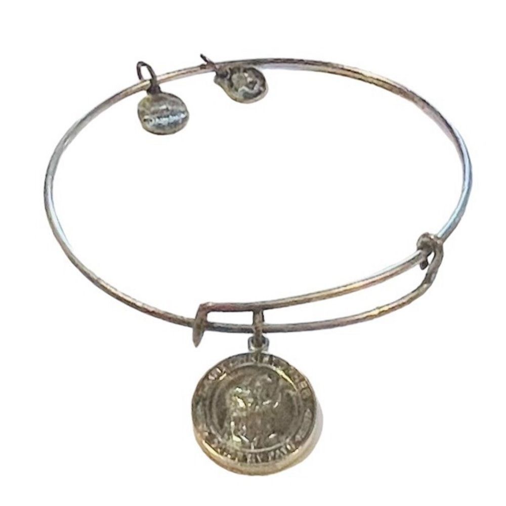 2012 Alex and Ani Saint Christopher Guide My Path” Bronze Tone Charm Bracelet